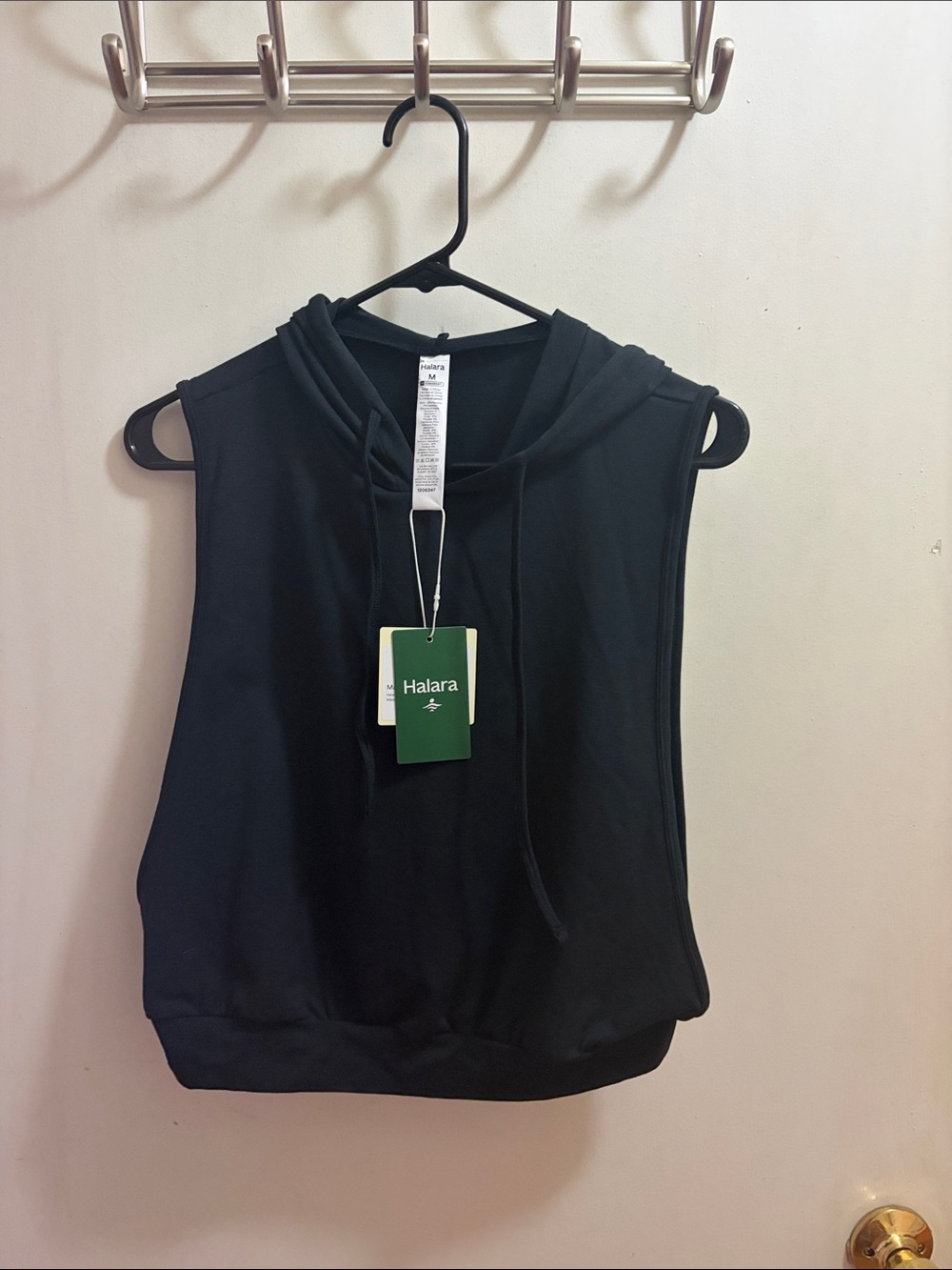 HALARA Black Sleeveless Hoodie Tank